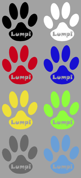 Aufkleber Pfote Wunschname